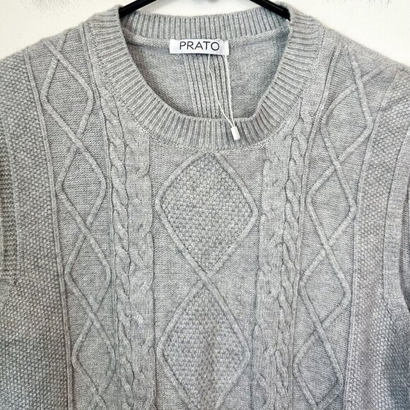 Prato Gray Knit Sweater Vest - S/M - Picture 4 of 5